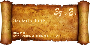 Szekula Erik névjegykártya
